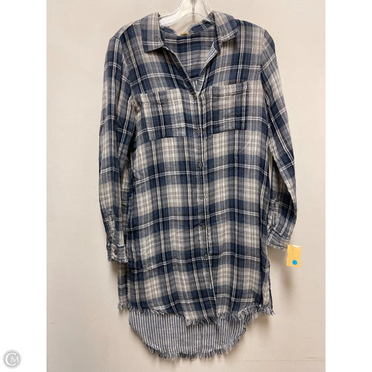 Tunic Long Sleeve By True Craft In Blue & White, Size: M