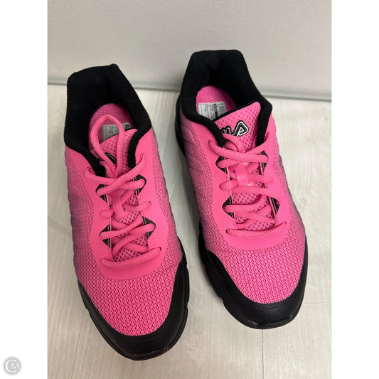 Shoes Athletic By Fila In Black & Pink, Size: 8