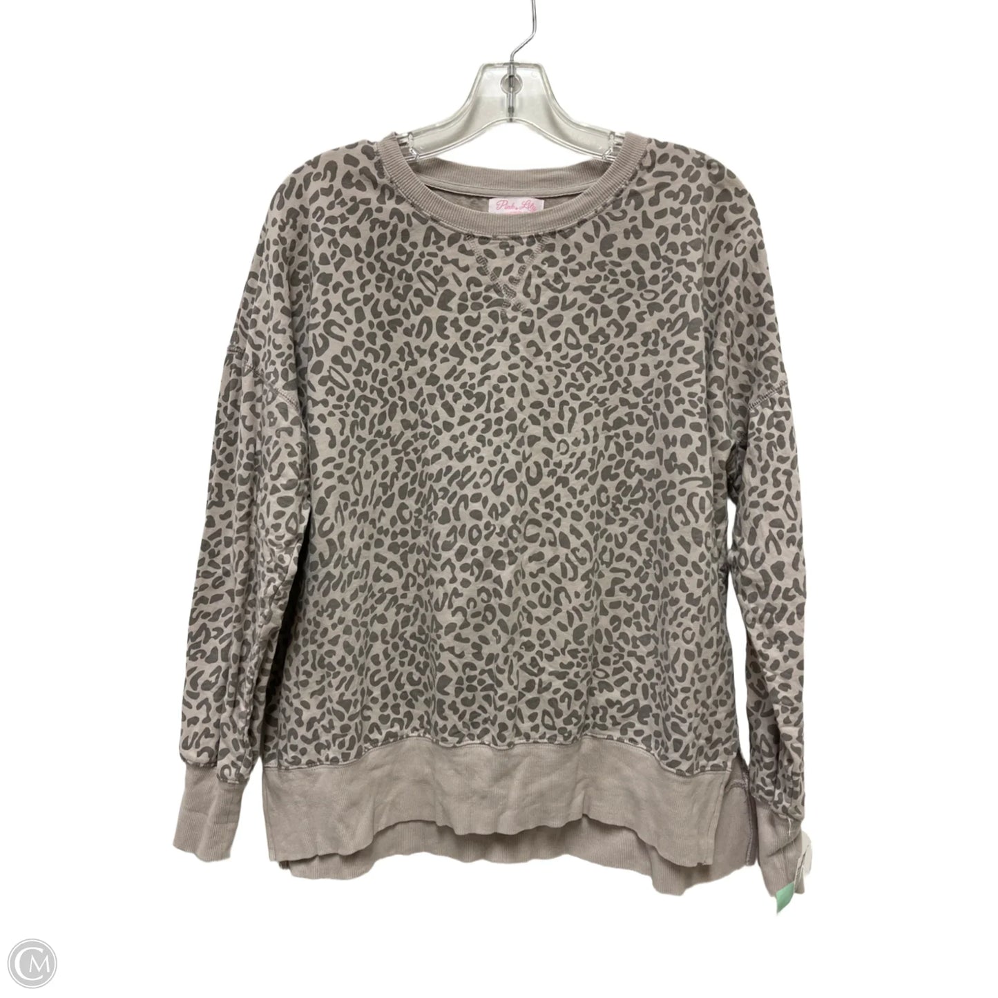 Sweatshirt Crewneck By Pink Lily In Animal Print, Size: L