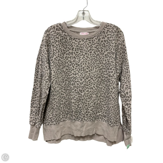 Sweatshirt Crewneck By Pink Lily In Animal Print, Size: L