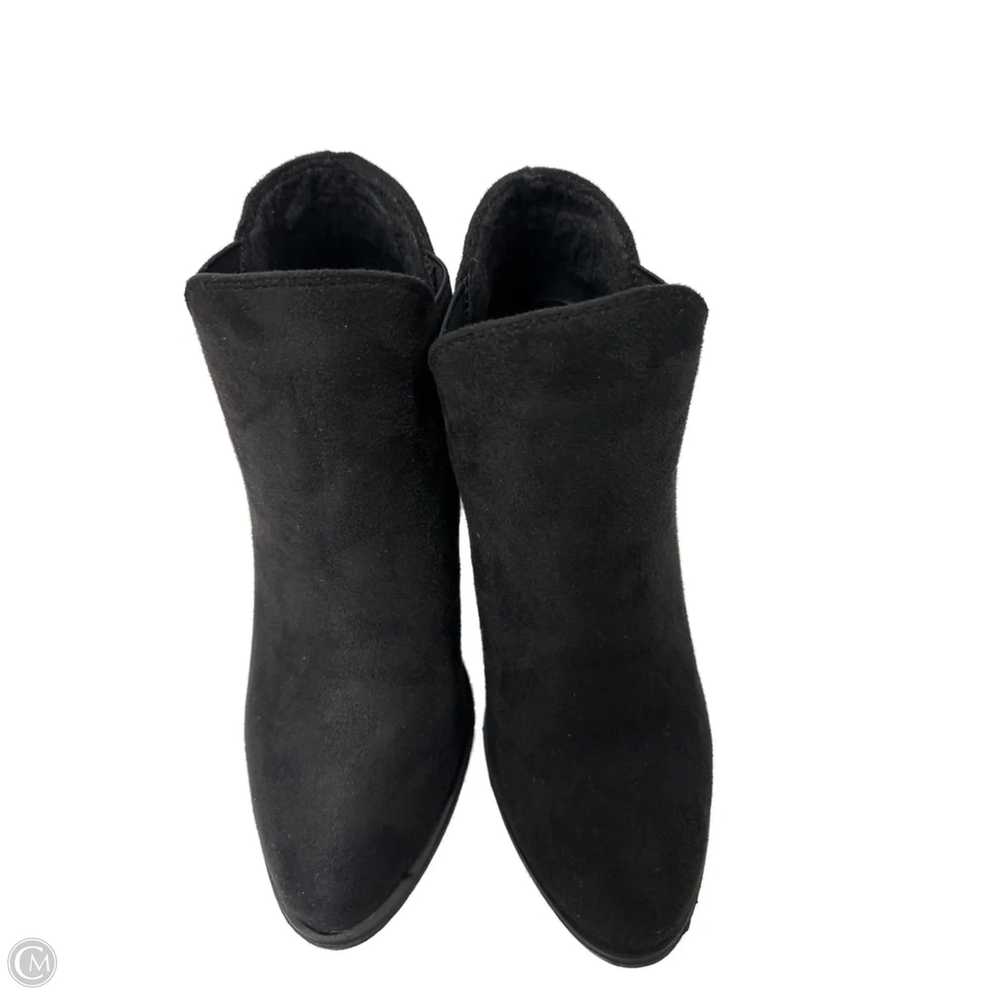 Boots Ankle Heels By Forever In Black, Size: 8