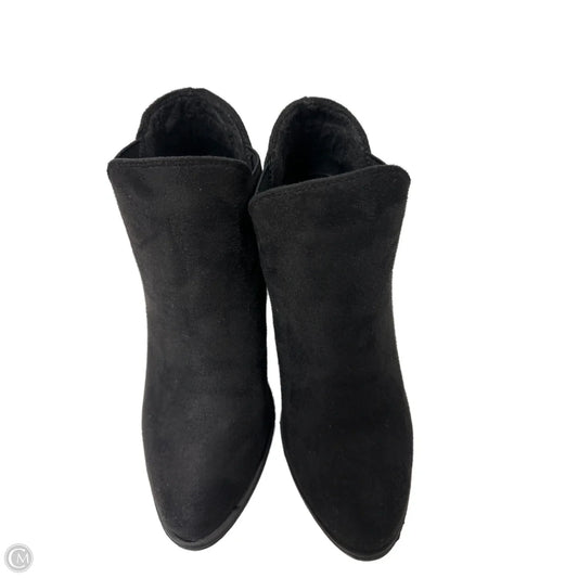 Boots Ankle Heels By Forever In Black, Size: 8