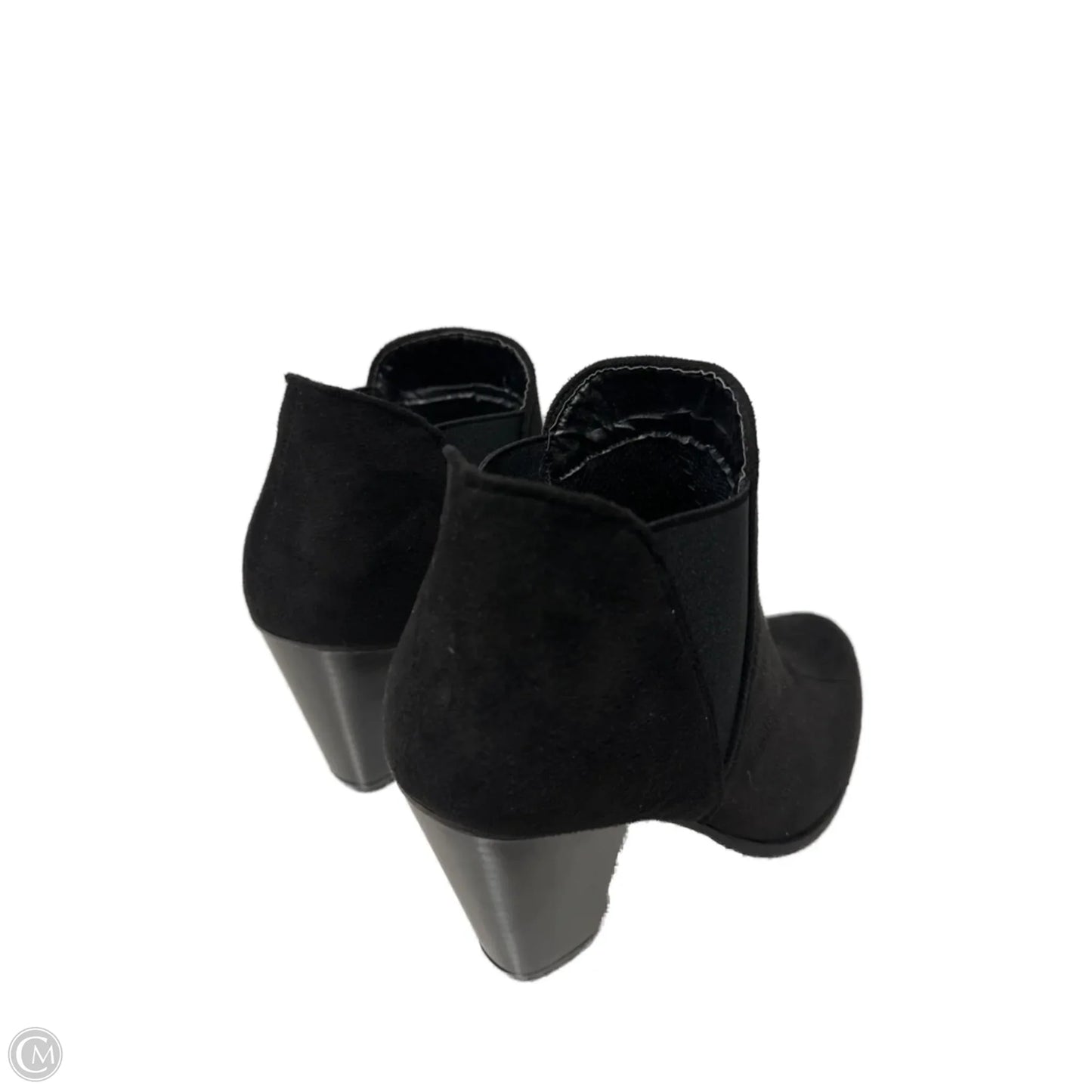 Boots Ankle Heels By Forever In Black, Size: 8