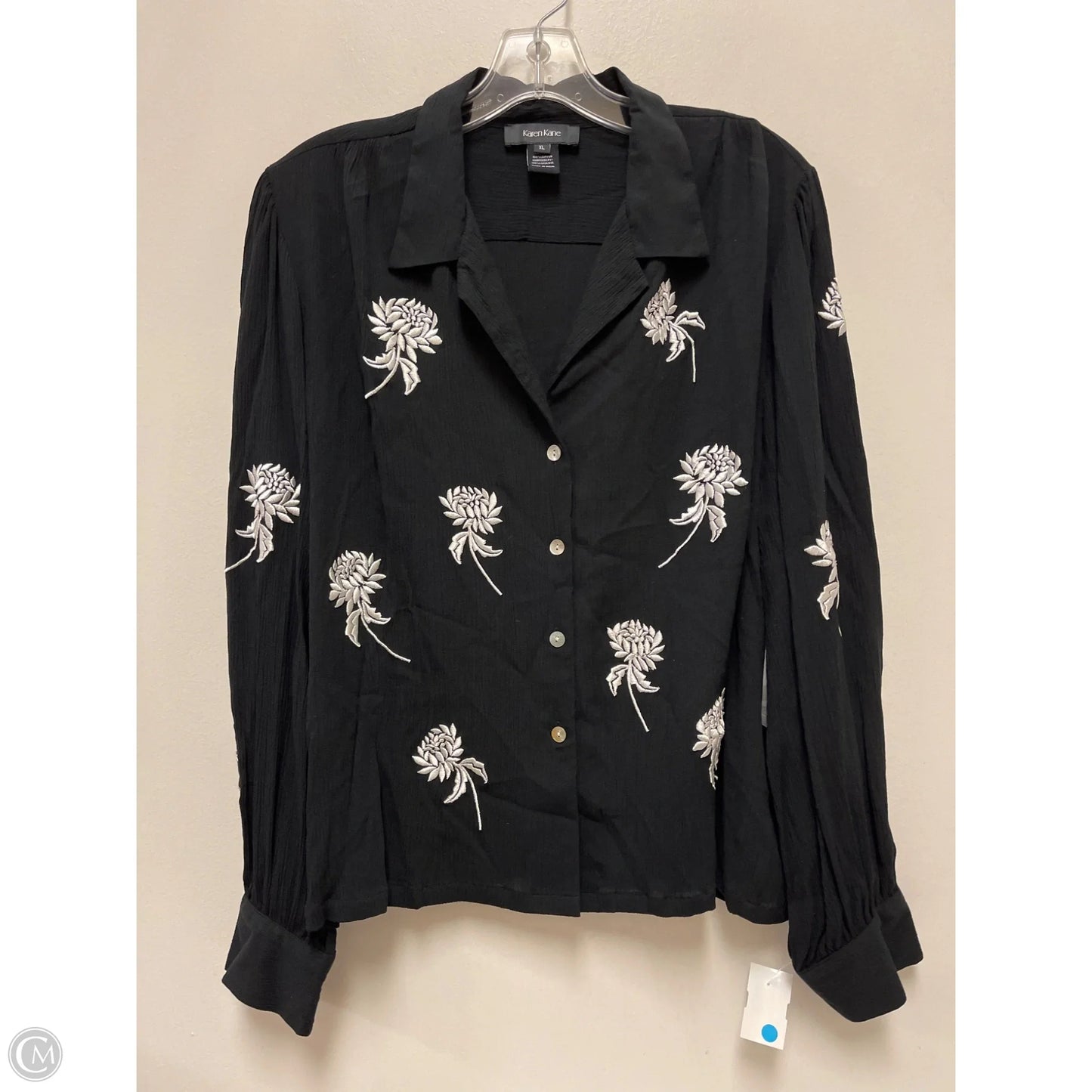 Top Long Sleeve By Karen Kane In Black, Size: Xl