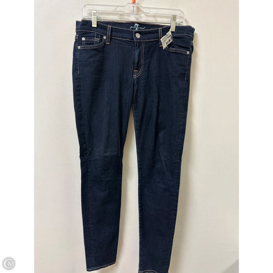 Jeans Skinny By 7 For All Mankind In Blue Denim, Size: 12