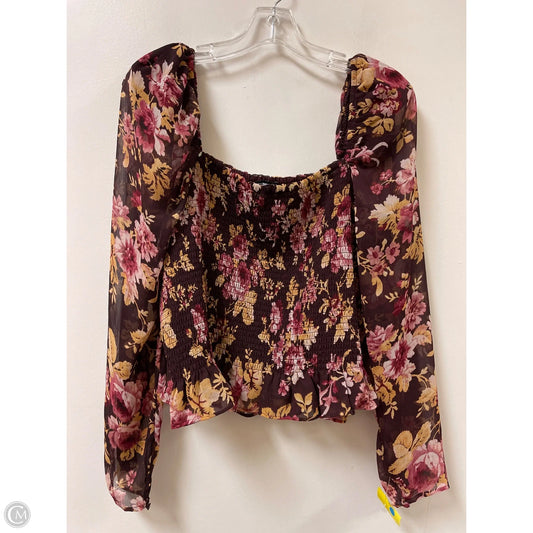 Top Long Sleeve By Express In Multi-colored, Size: Xl