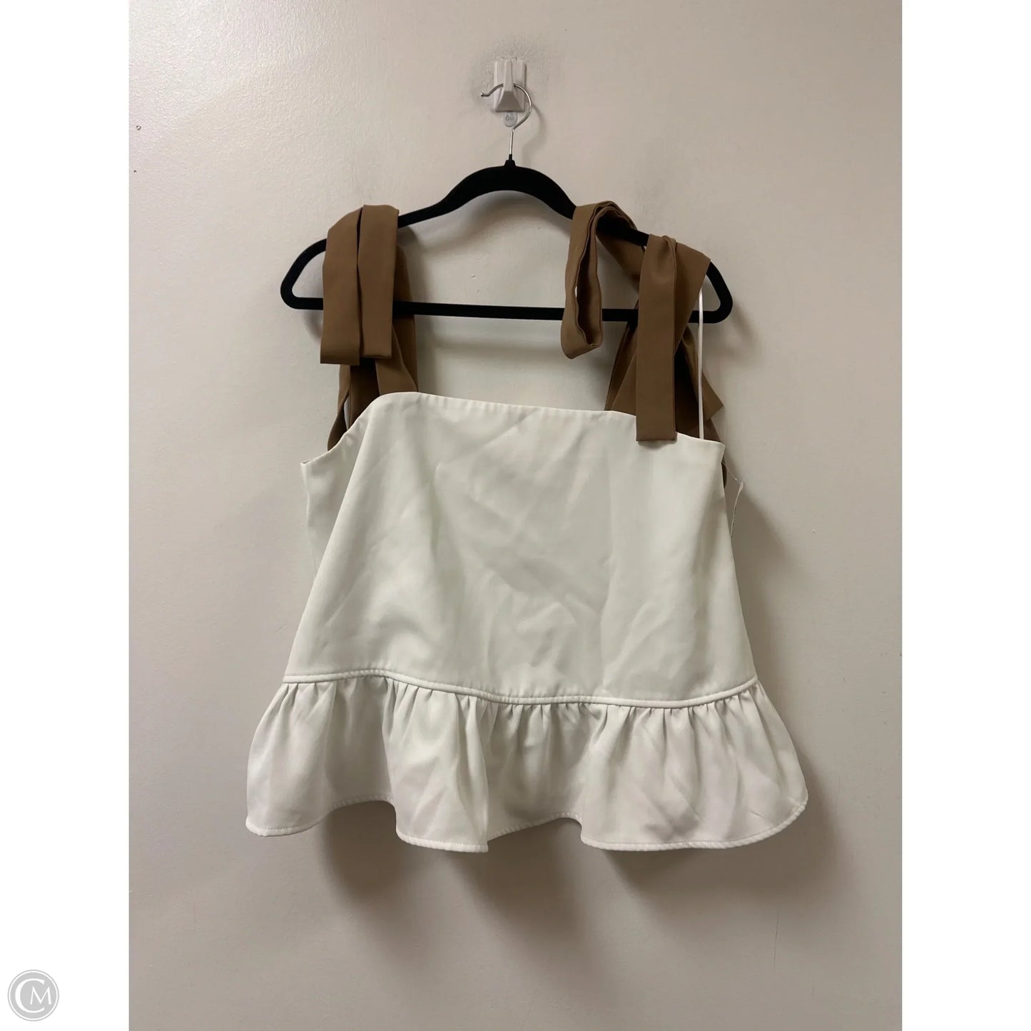 Top Sleeveless By Clothes Mentor In Brown & White, Size: L