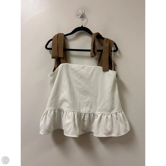Top Sleeveless By Clothes Mentor In Brown & White, Size: L