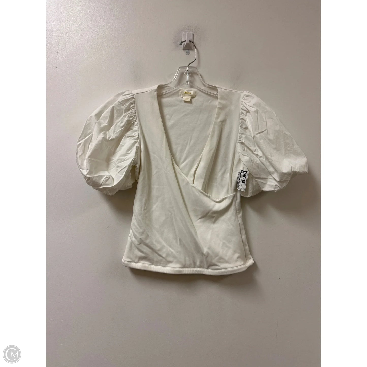 Top Short Sleeve By Anthropologie In White, Size: S