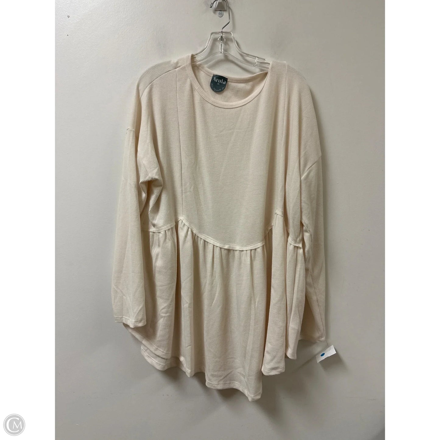 Top Long Sleeve By Arula In Cream, Size: 2x