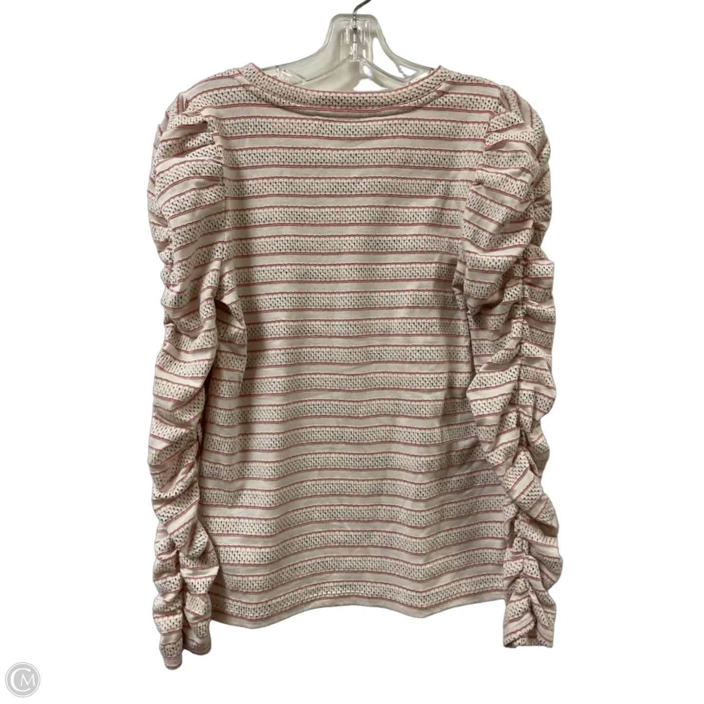 Top Long Sleeve By Loft In Cream & Orange, Size: S