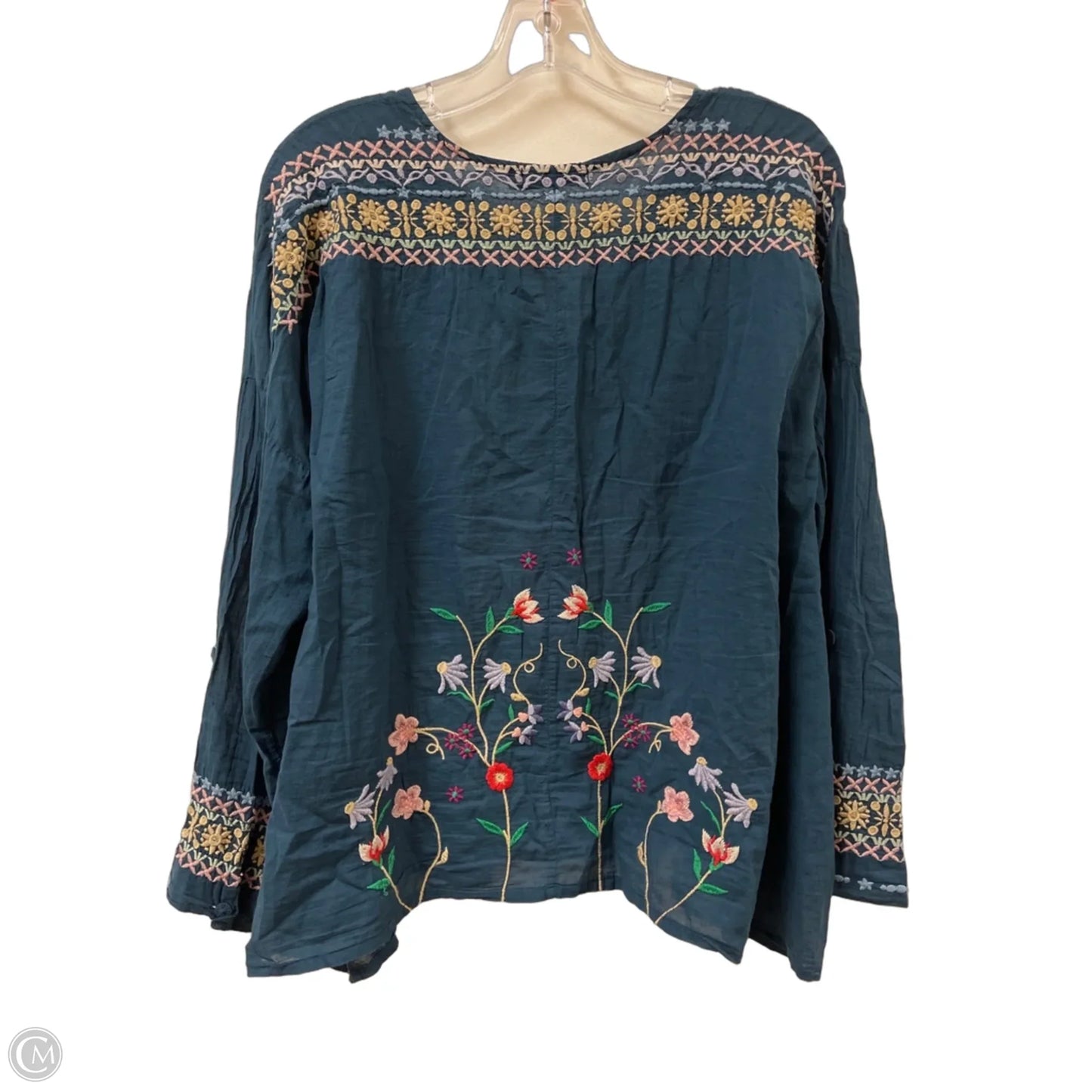 Top Long Sleeve Designer By Johnny Was In Blue, Size: S