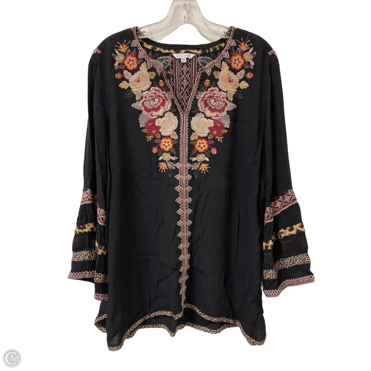 Top Long Sleeve By John Mark In Black, Size: Xl