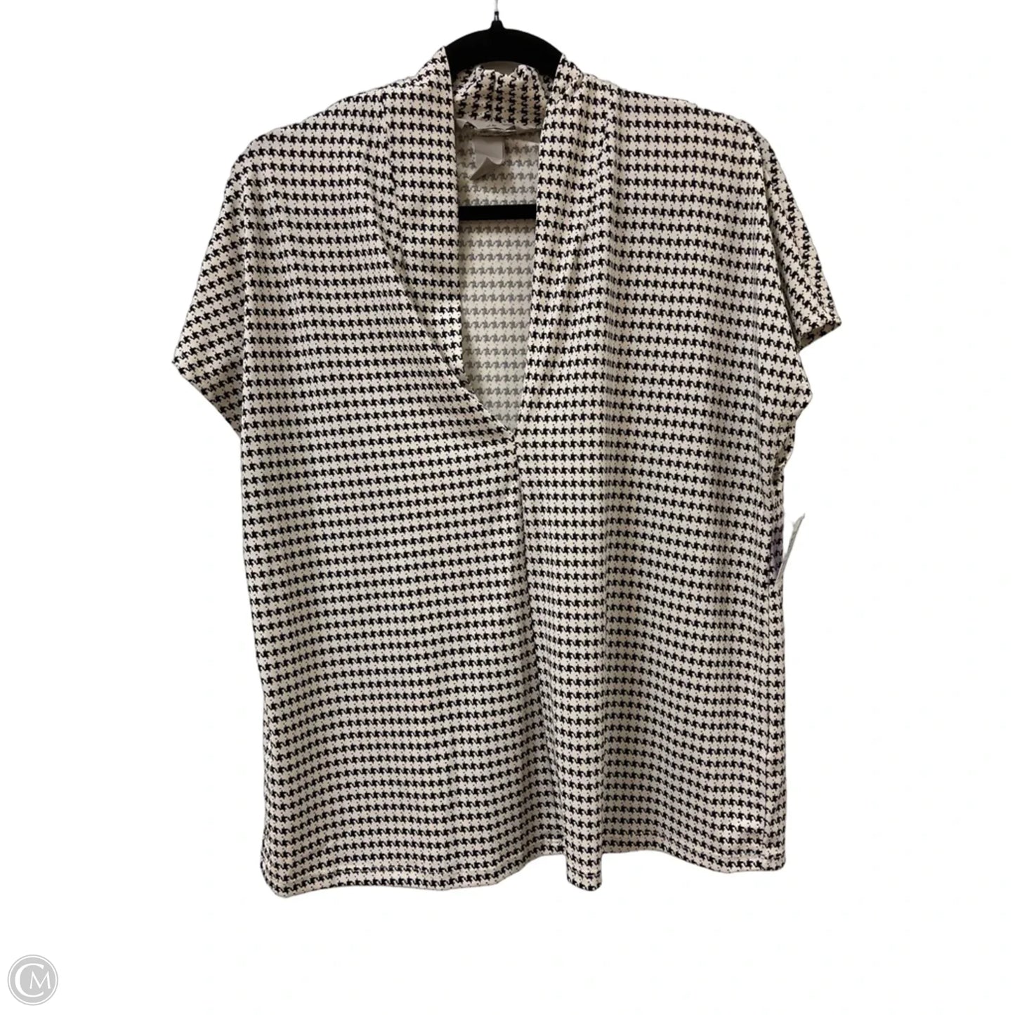 Top Short Sleeve By H&m In Black & White, Size: L