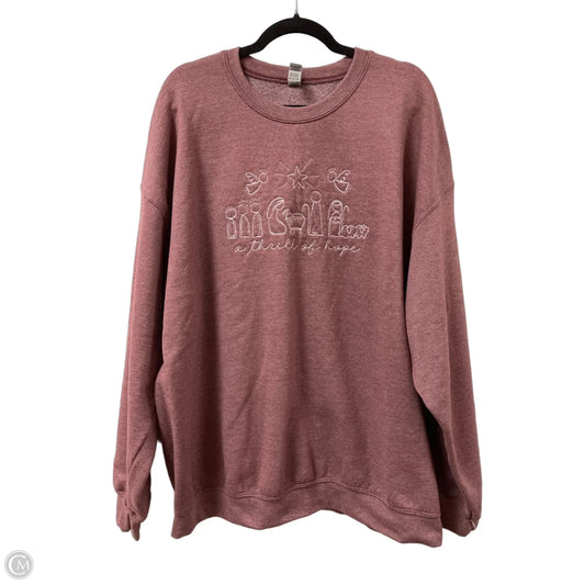 Sweatshirt Crewneck By Gildan In Maroon, Size: 2x
