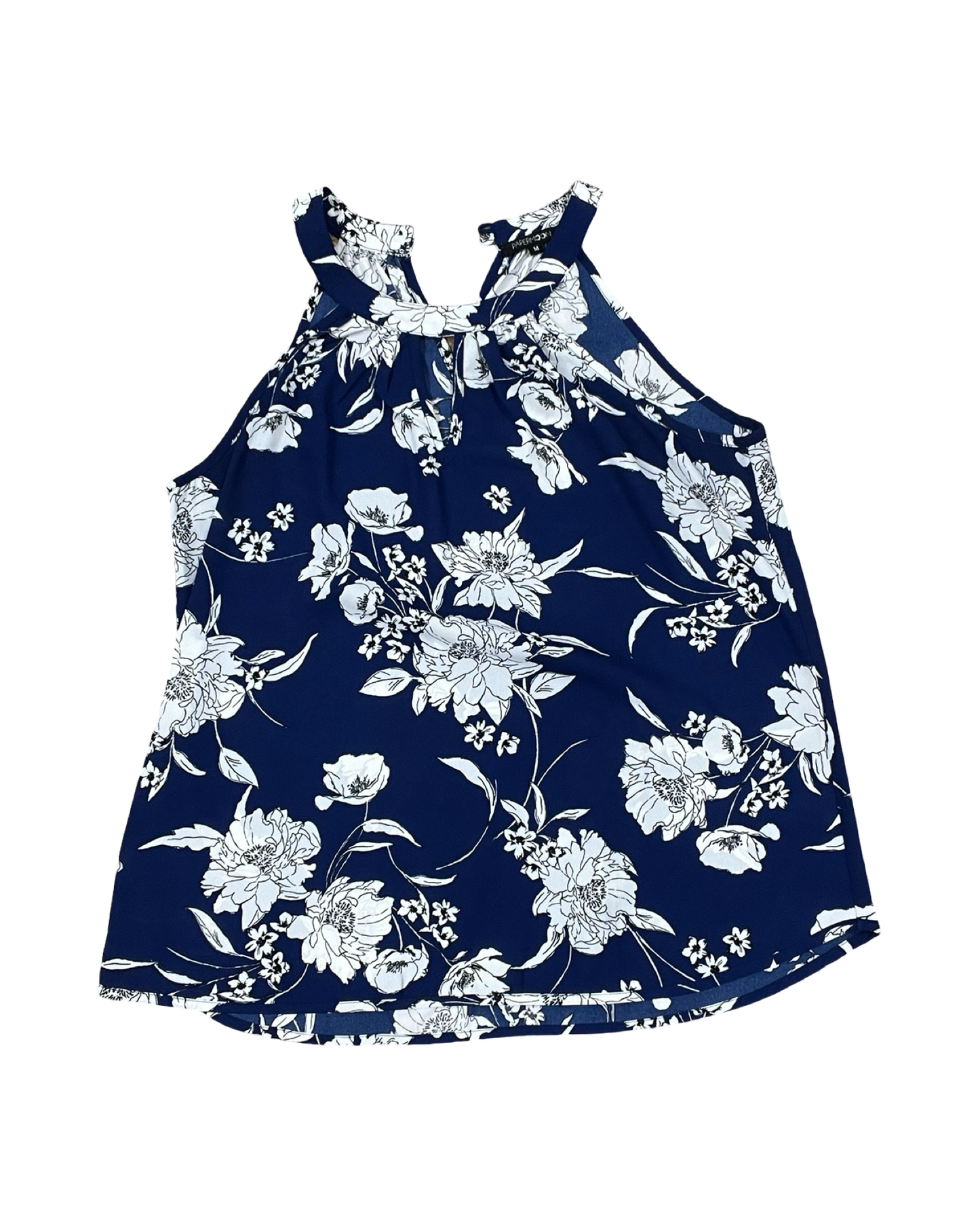 Top Sleeveless By Papermoon In Blue & White, Size:M