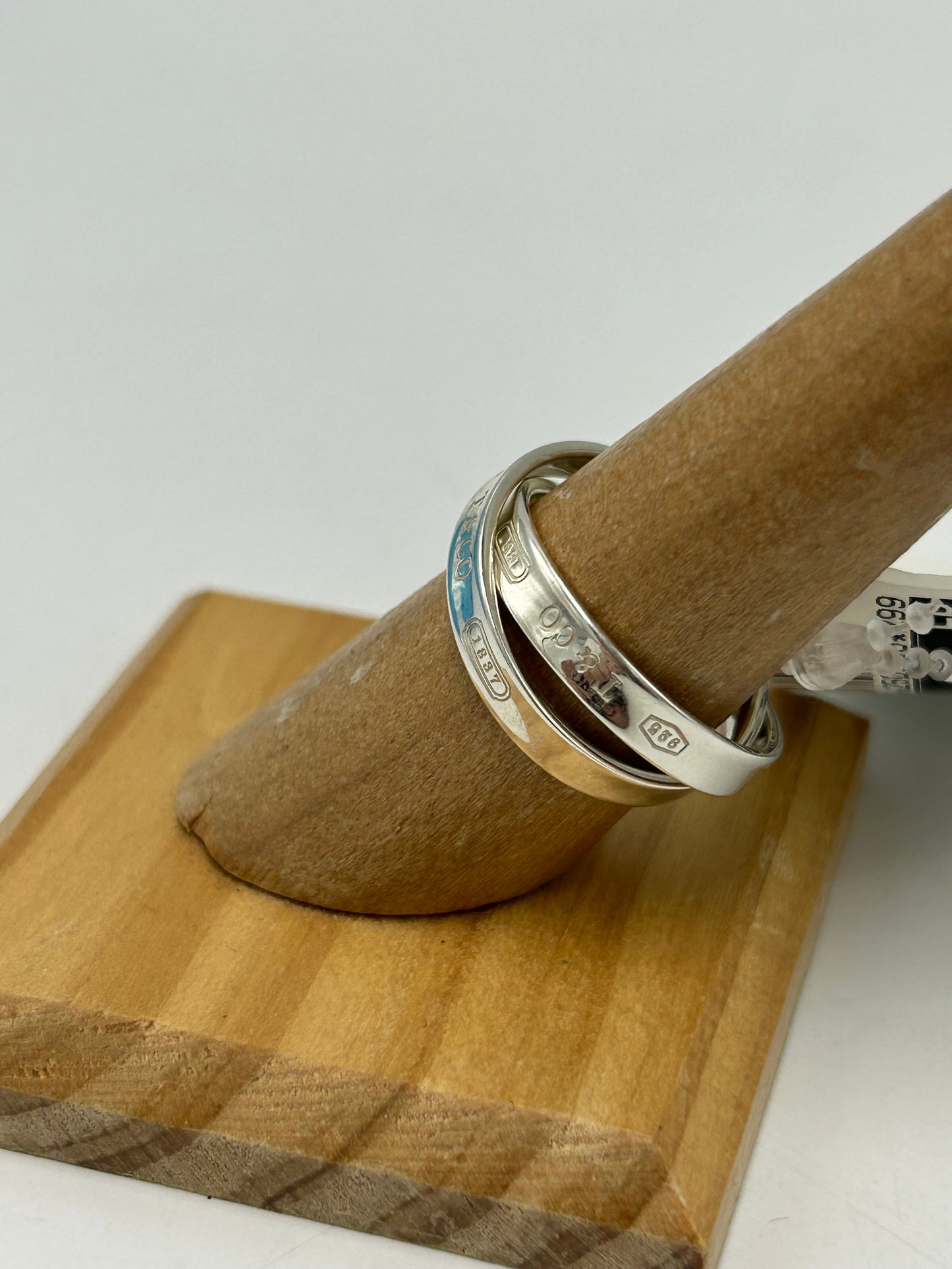 Tiffany & Company 925 Silver Interlocking Luxury Ring, Size 8