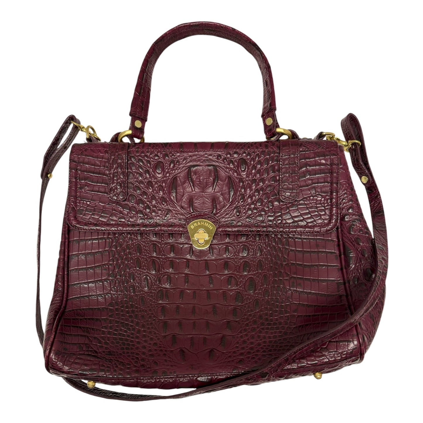 Crossbody Designer By Brahmin In Purple, Size:Medium