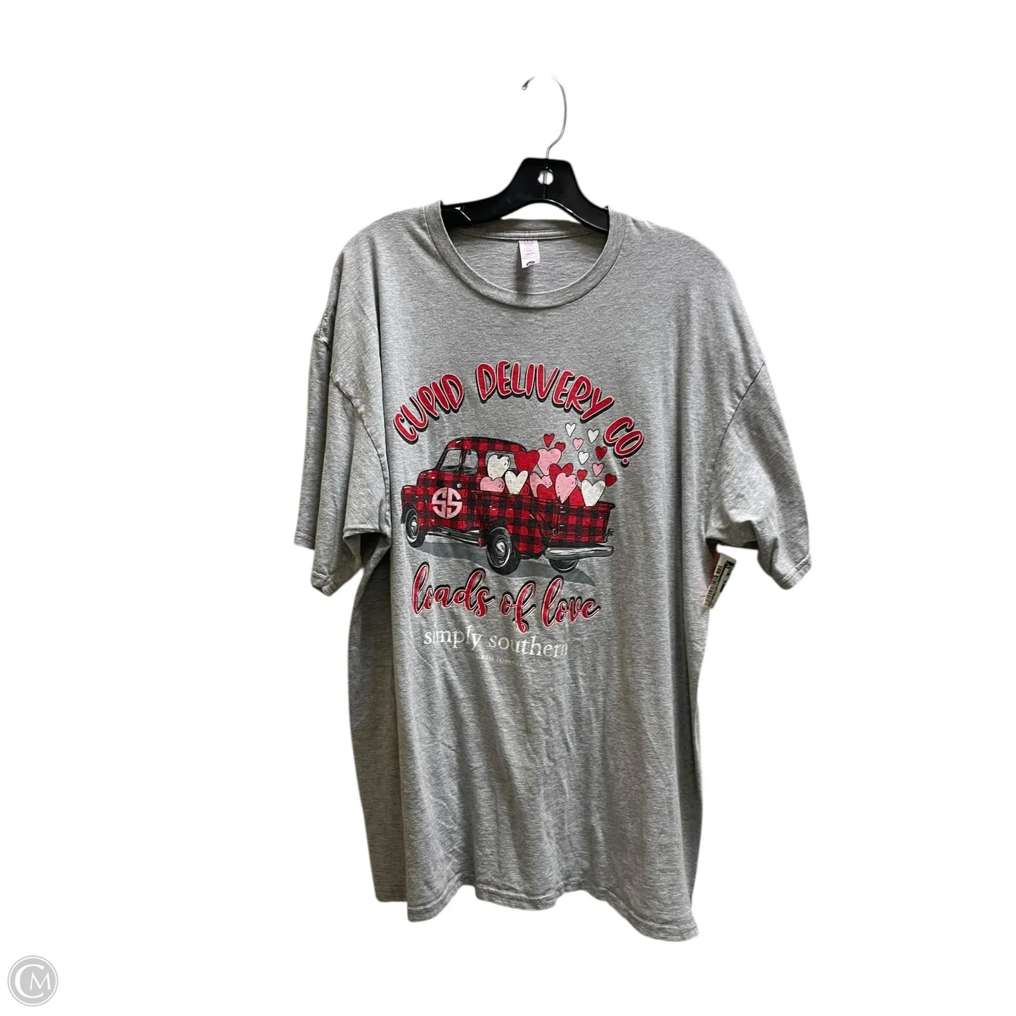 Top Short Sleeve Basic By Simply Southern In Grey, Size: Xl