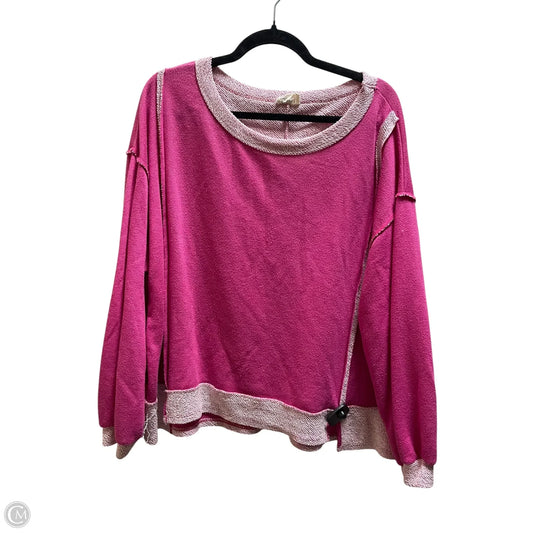 Top Long Sleeve By Bibi In Pink, Size: S