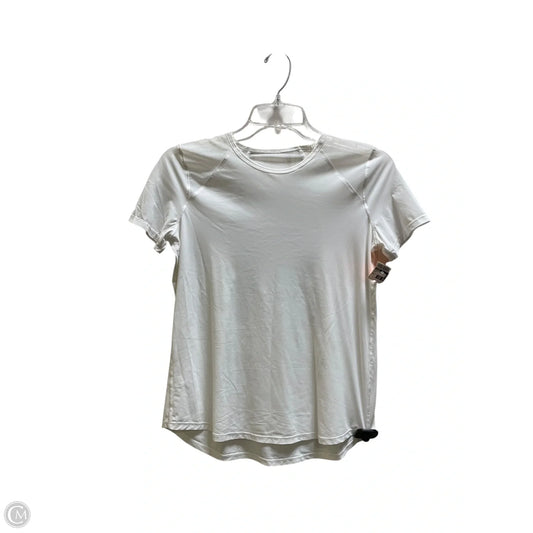 Athletic Top Short Sleeve By Lululemon In White, Size: S