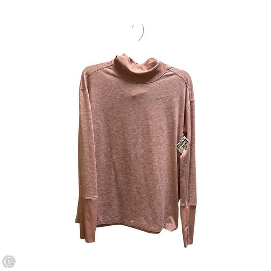 Athletic Top Long Sleeve Hoodie By Nike Apparel In Pink, Size: M