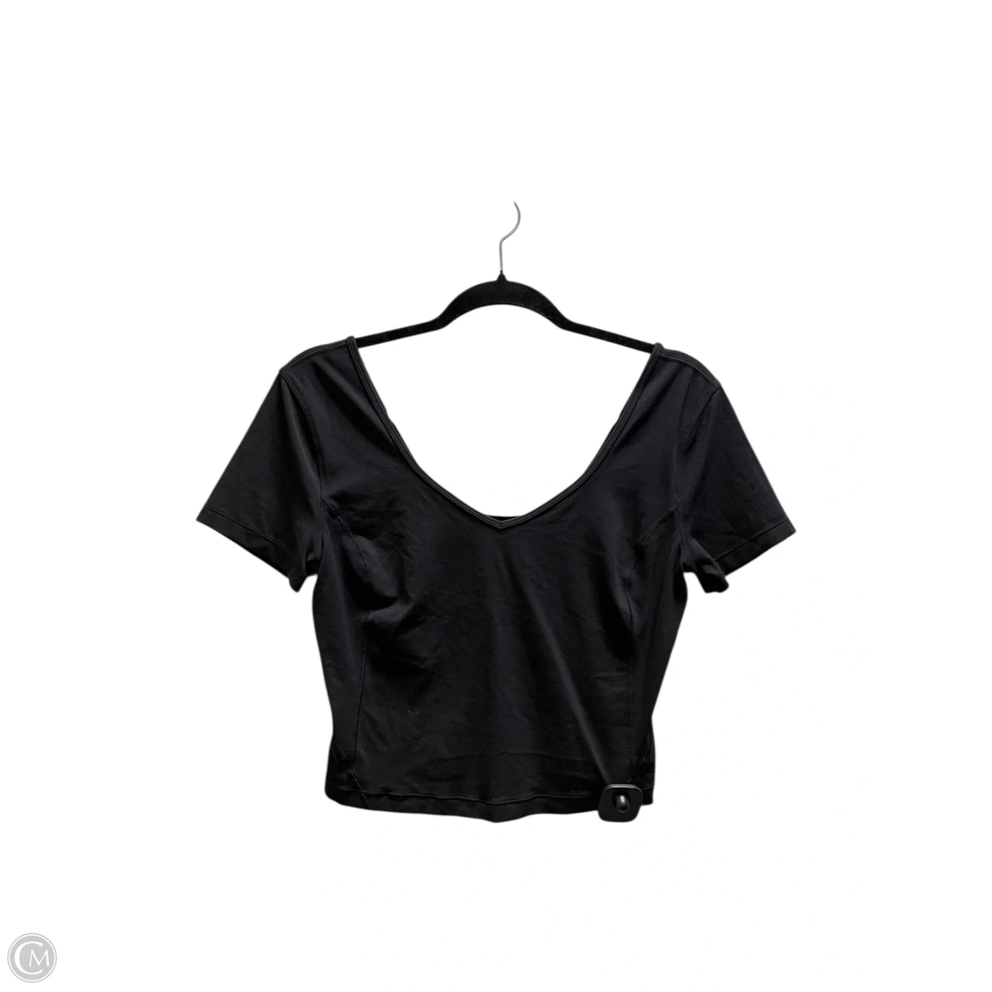 Athletic Top Short Sleeve By Lululemon In Black, Size: M