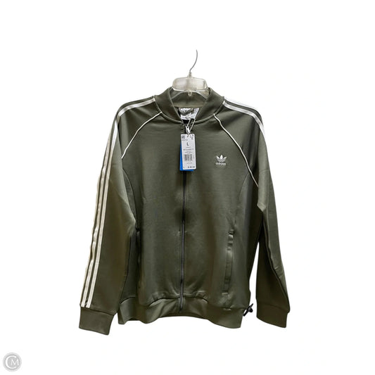Athletic Jacket By Adidas In Green, Size: L