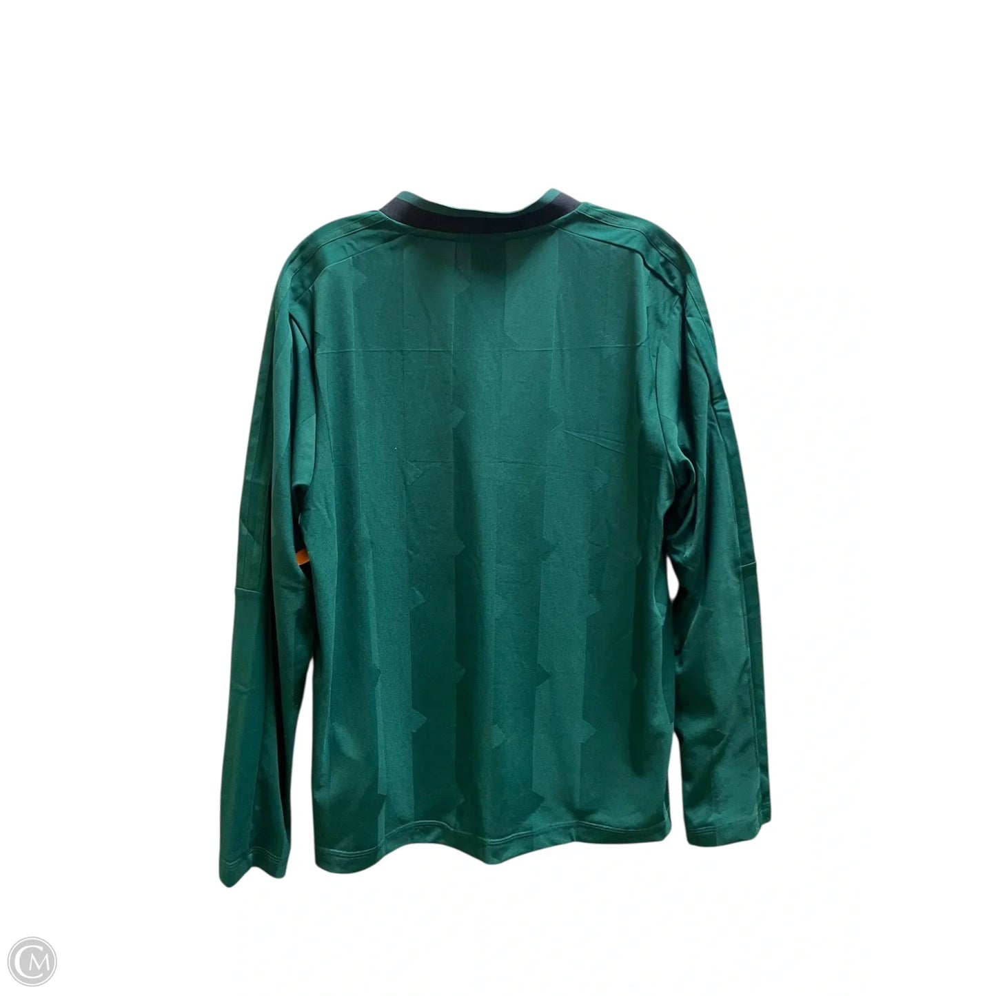 Athletic Top Long Sleeve Collar By Adidas In Green, Size: M