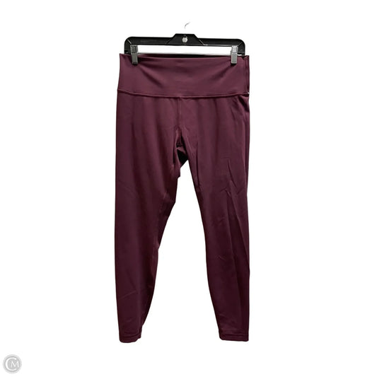 Athletic Leggings By Lululemon In Maroon, Size: 12