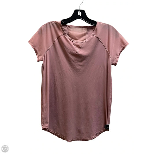 Athletic Top Short Sleeve By Lululemon In Pink, Size: M