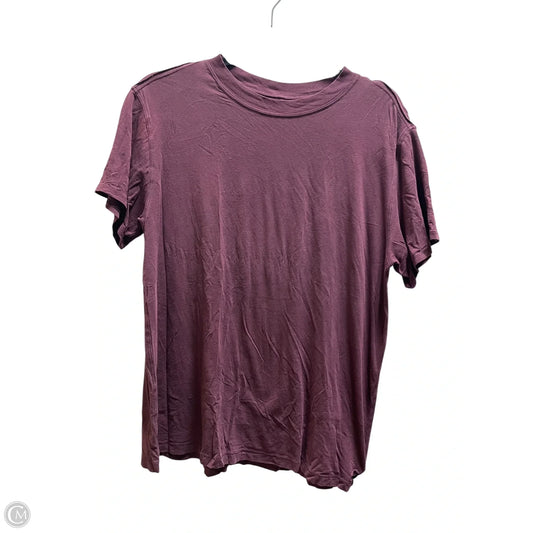 Athletic Top Short Sleeve By Lululemon In Maroon, Size: M