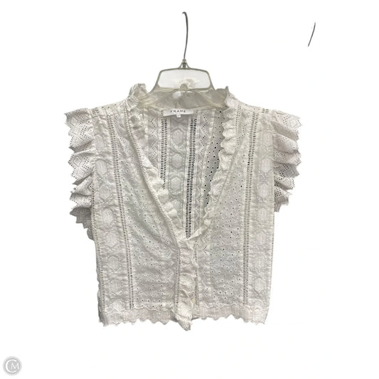 Top Sleeveless By Frame In White, Size: S
