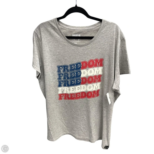 Top Short Sleeve By Clothes Mentor In Grey, Size: 2x