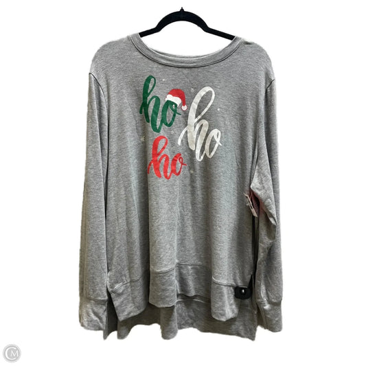 Top Long Sleeve By Clothes Mentor In Grey, Size: Xxl