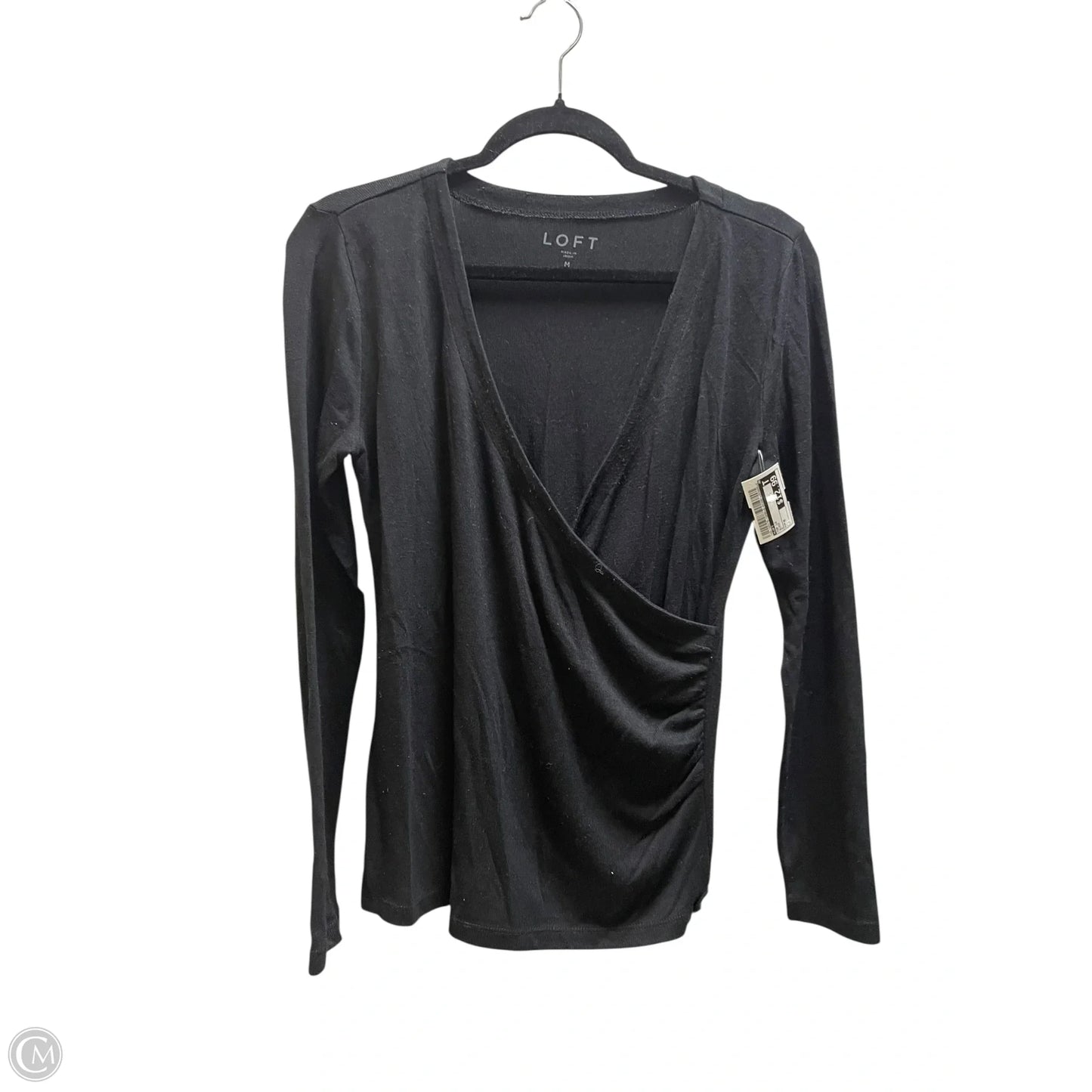 Top Long Sleeve By Loft In Black, Size: M