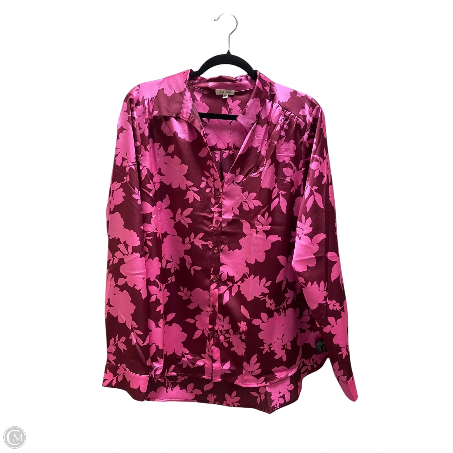 Top Long Sleeve By Pleione In Pink, Size: Xl