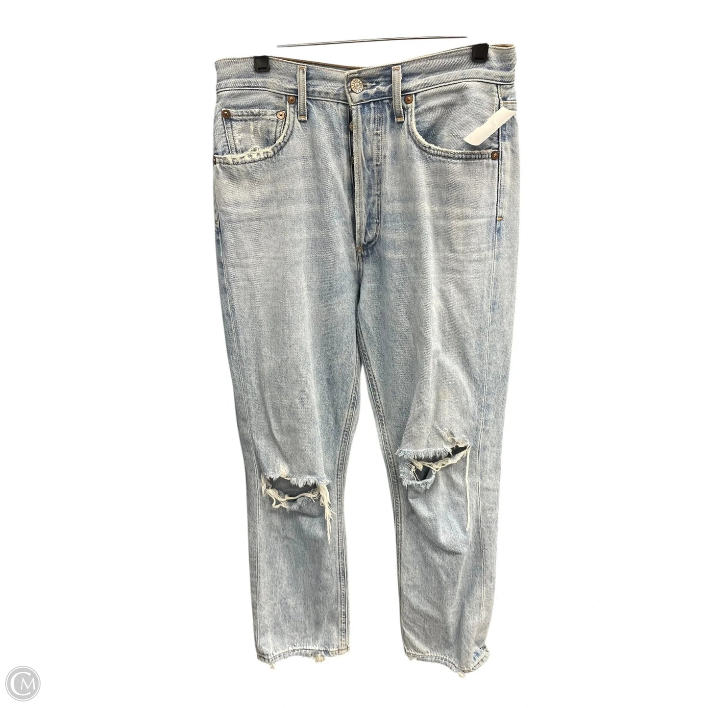 Jeans Straight By Agolde In Blue Denim, Size: 2