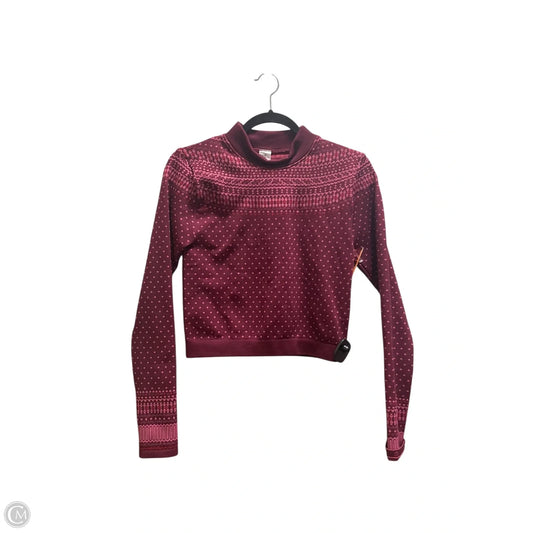 Athletic Top Long Sleeve Collar By Fabletics In Maroon, Size: 0