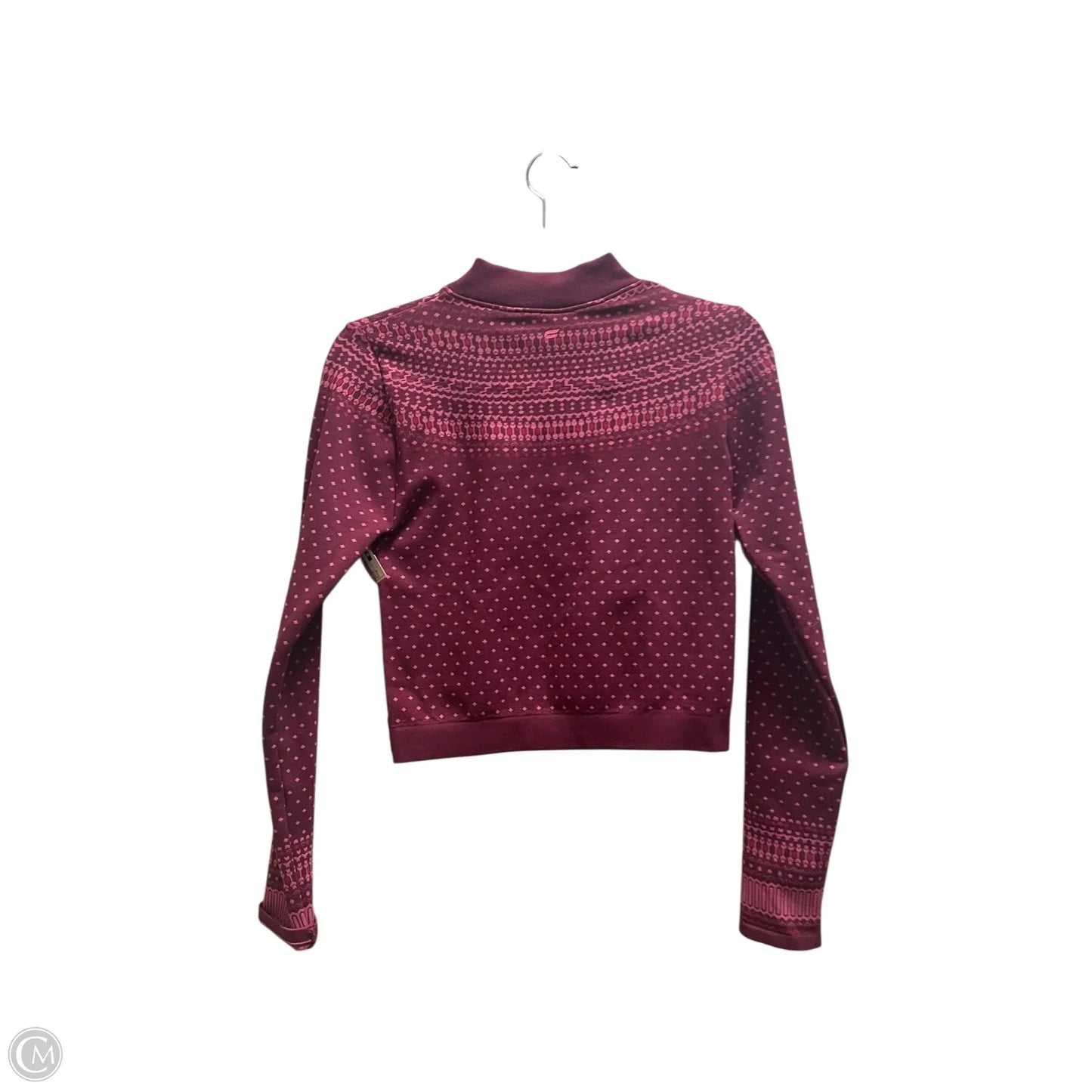 Athletic Top Long Sleeve Collar By Fabletics In Maroon, Size: 0
