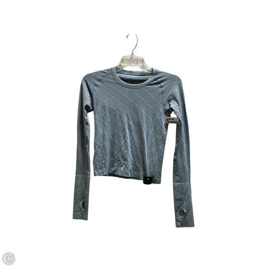 Athletic Top Long Sleeve Collar By Lululemon In Blue, Size: S