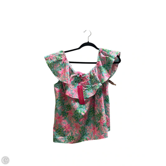 Top Short Sleeve Designer By Lilly Pulitzer In Multi-colored, Size: M