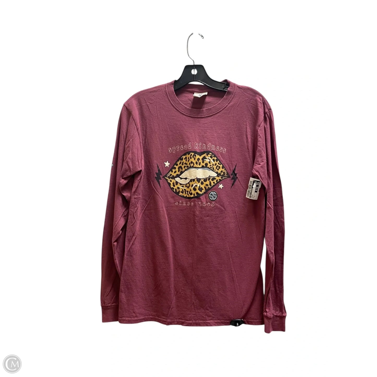 Top Long Sleeve By Simply Southern In Maroon, Size: S