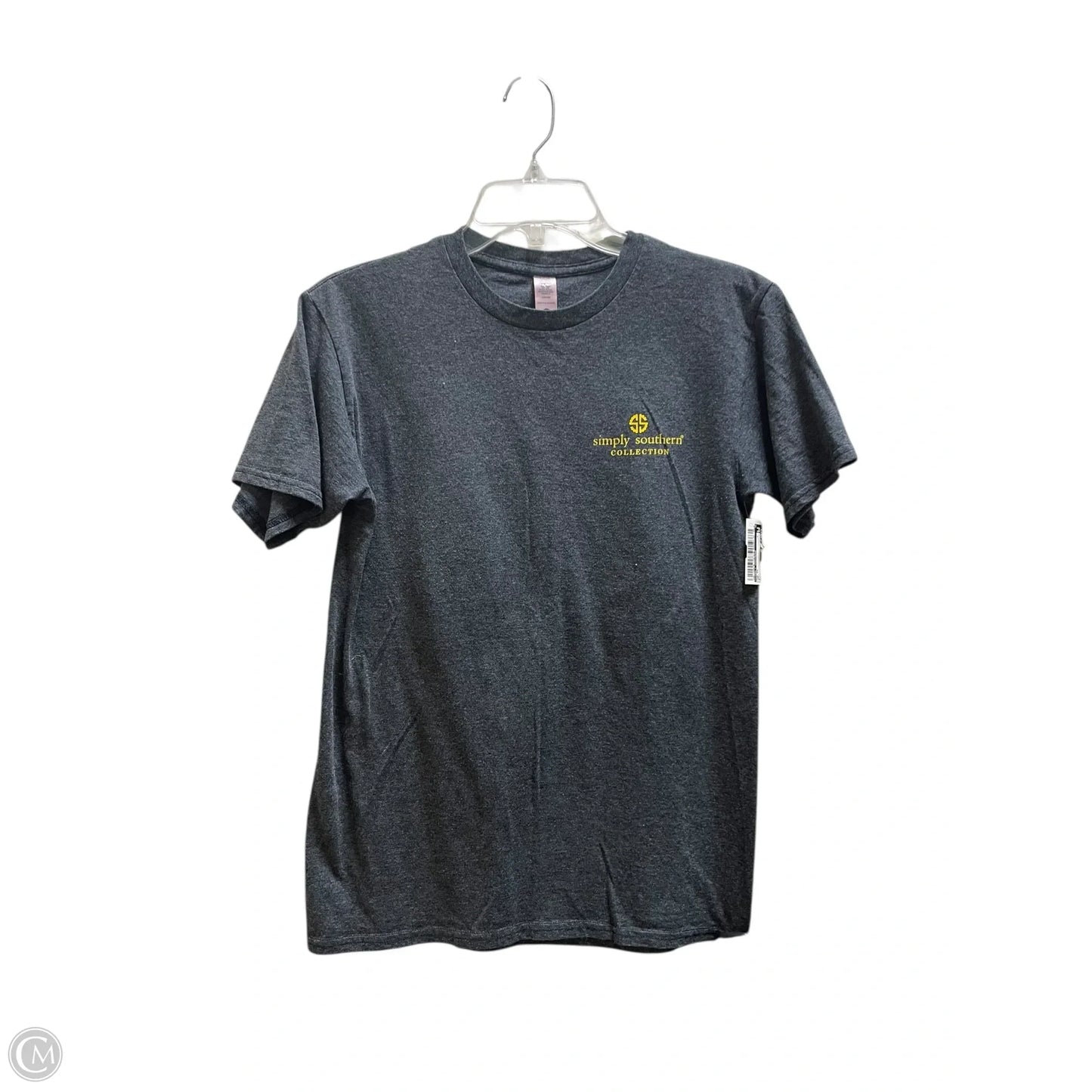 Top Short Sleeve By Simply Southern In Grey, Size: S