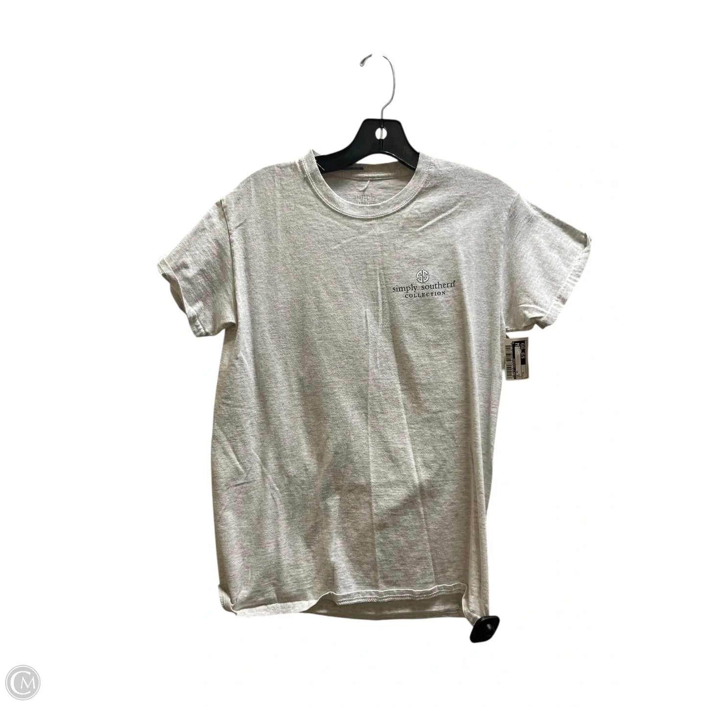 Top Short Sleeve By Simply Southern In Grey, Size: S