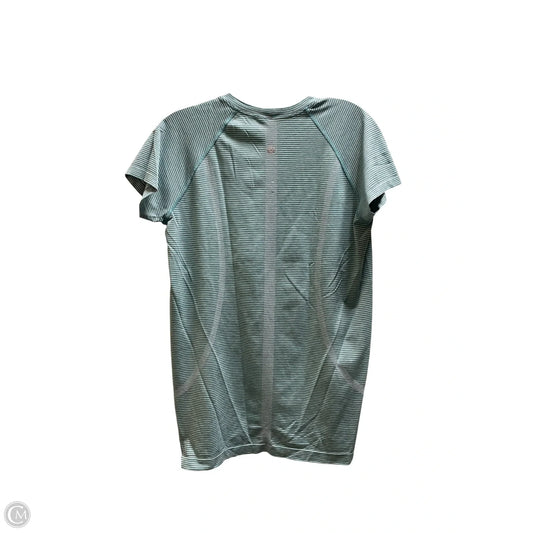 Athletic Top Short Sleeve By Lululemon In Blue, Size: 12