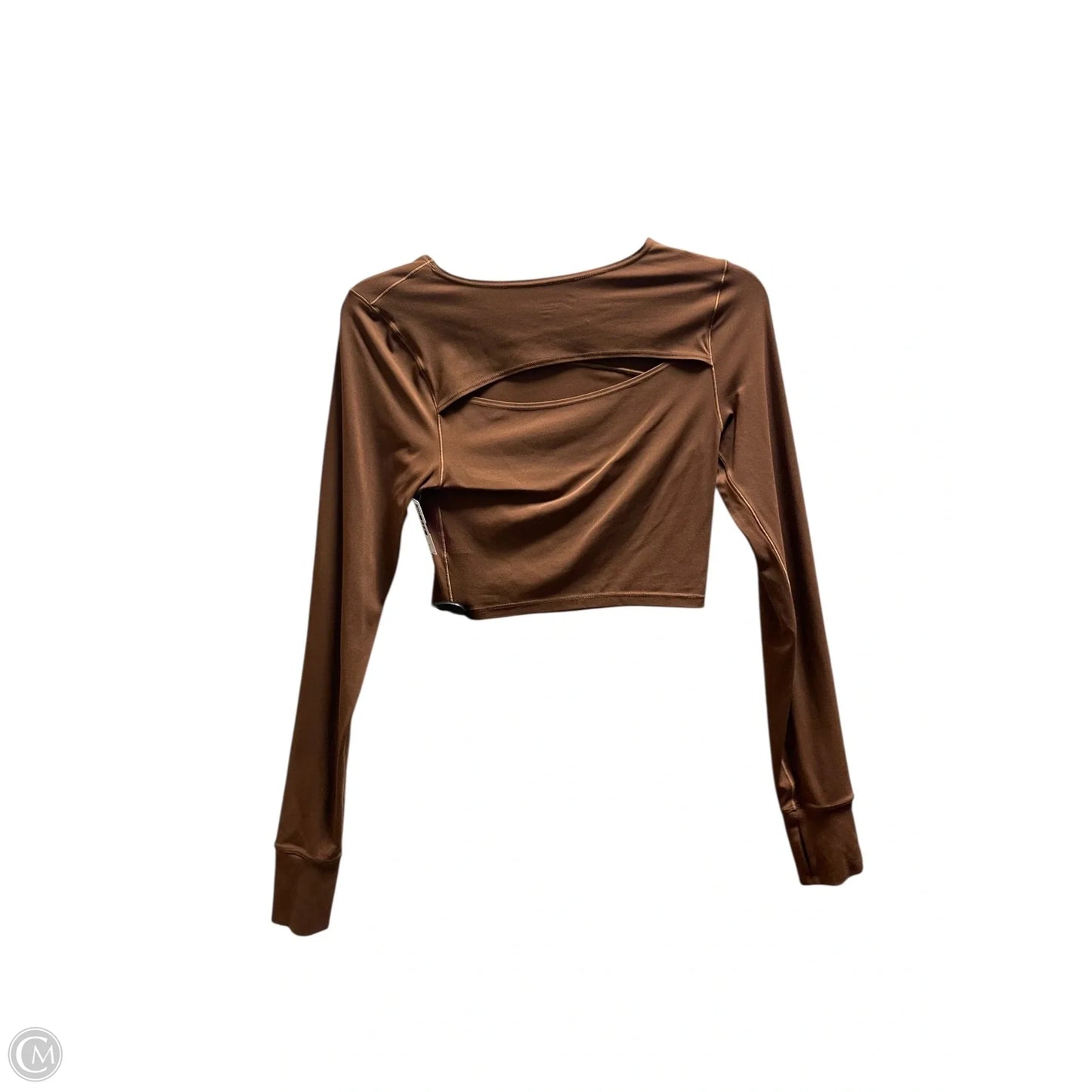 Athletic Top Long Sleeve Collar By Offline By Aerie In Brown, Size: S
