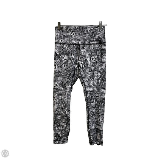 Athletic Leggings By Lululemon In Black & White, Size: 8