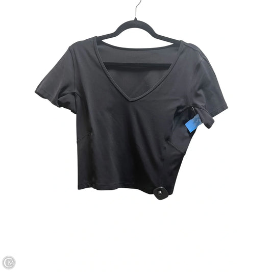 Athletic Top Short Sleeve By Lululemon In Black, Size: L
