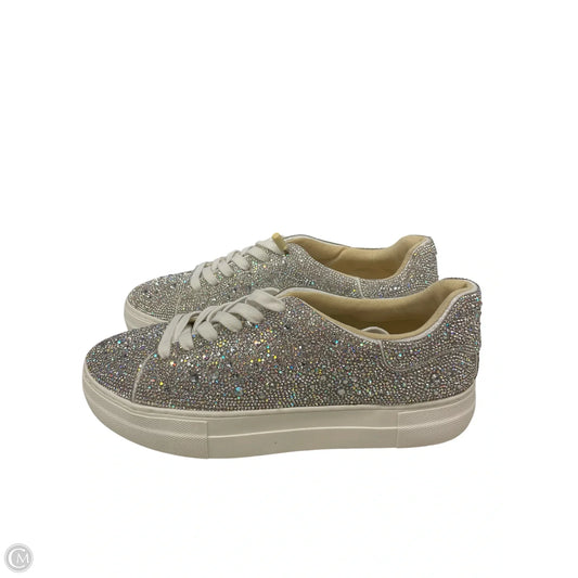 Shoes Sneakers By Betsey Johnson In Silver, Size: 10